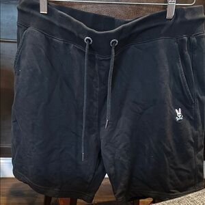 Psycho Bunny Black Athletic Shorts Lightweight Drawstring